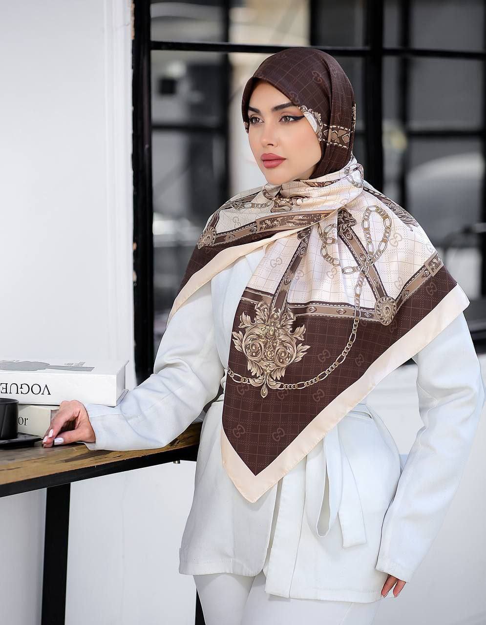 ابریشم توییل داخلی ترکیب قهوه ای