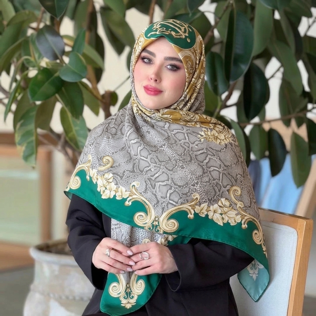 ابریشم ژاکارد لوکس نگین کاری دیور پوست ماری